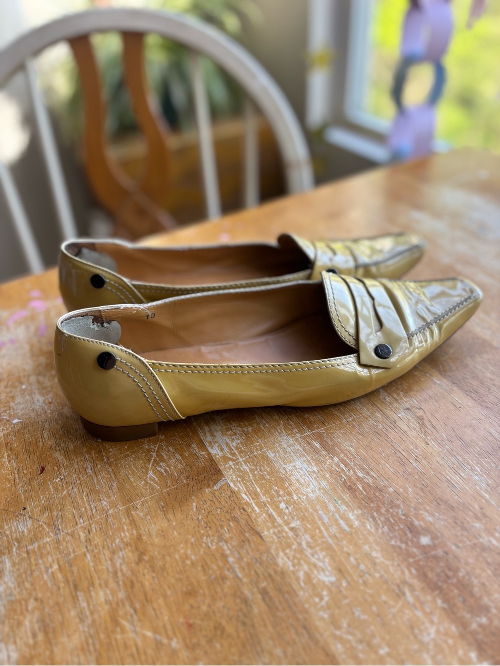 Tod's Yellow Patent Leather Pointed Toe Loafers women’s size 10. - Picture 11 of 11